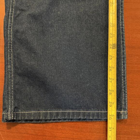 Genuine Dickies Denim Bib Overalls Mens Medium MR Blue Workwear Festival - Picture 11 of 15